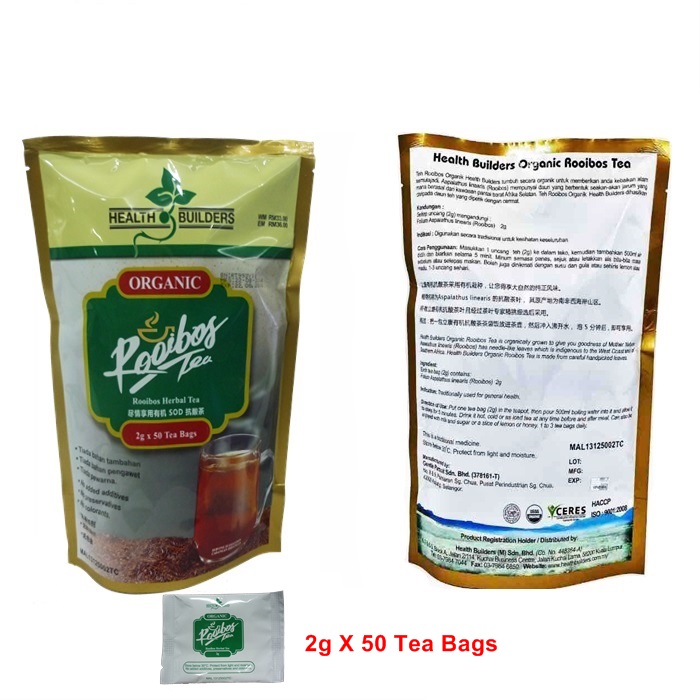 Buy 100 Original Health Builders Rooibos Organic Tea / 50 Sachets Tea
